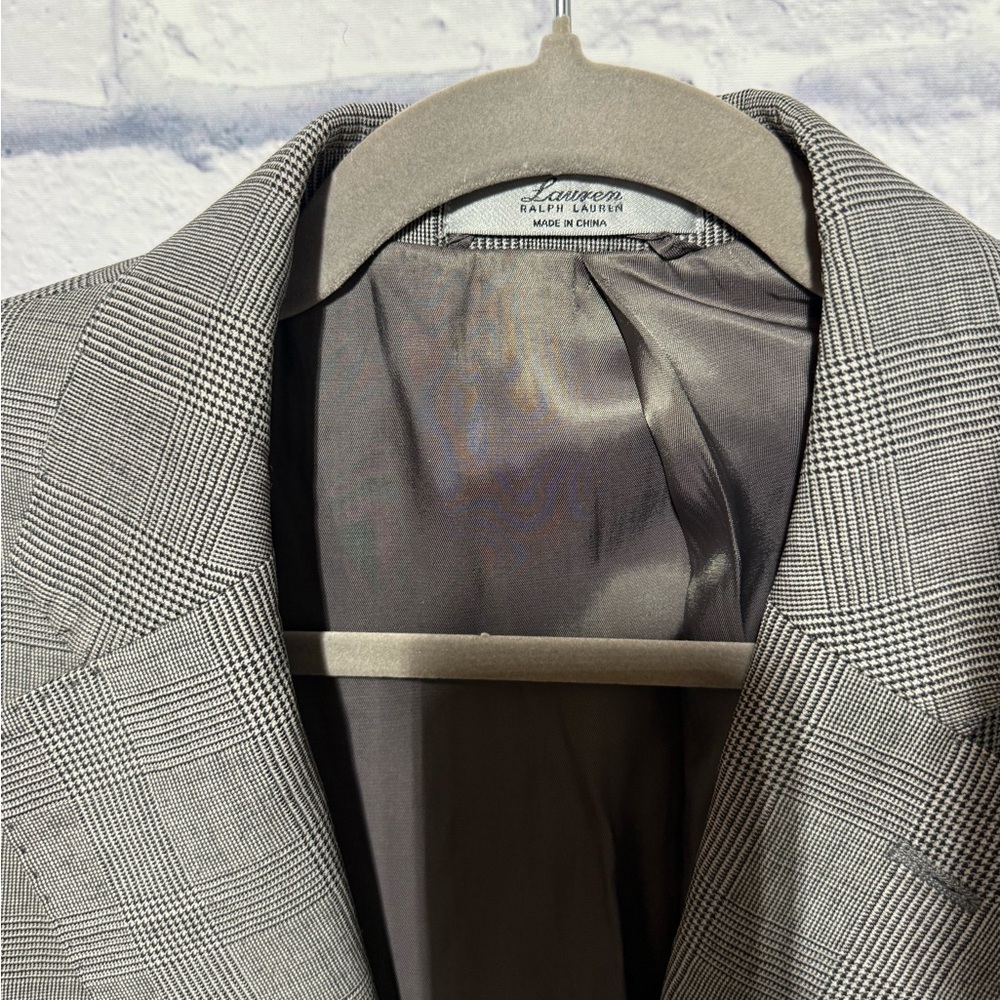 Men’s Y2K Lauren Ralph Lauren Black & White Houndstooth Blazer, Size 42L